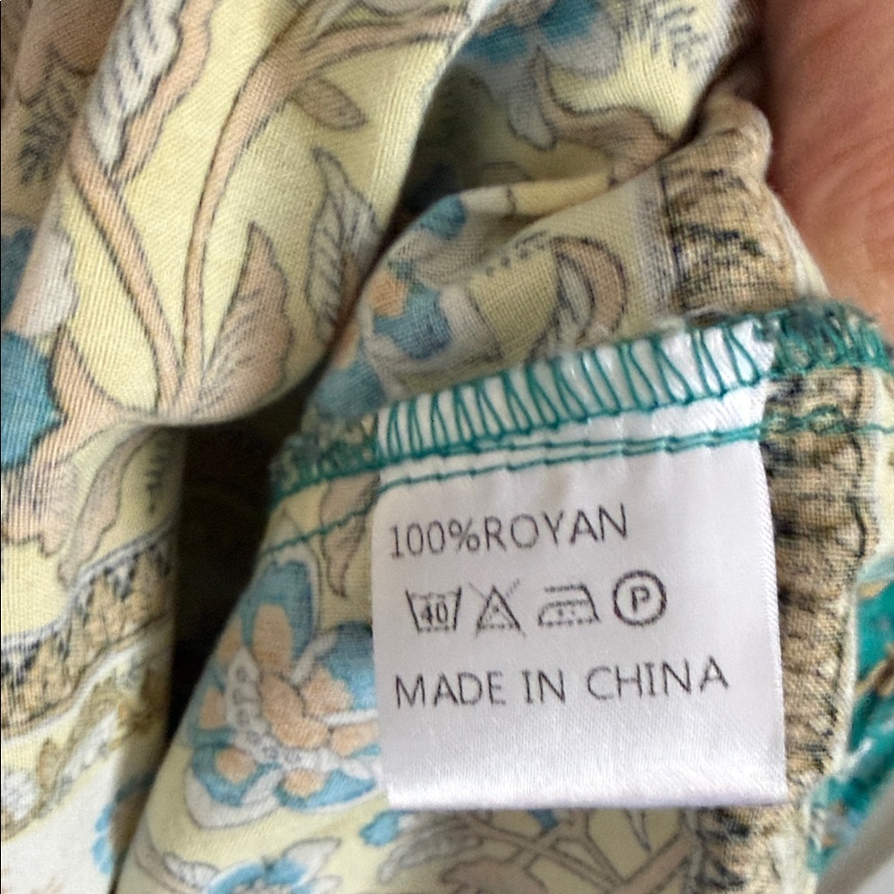 Teal and Gold Patterned Midi Dress by Tiana B. - Picture 11 of 12